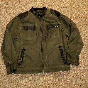 Harley Davidson men's 2XL Canvas and leather jacket